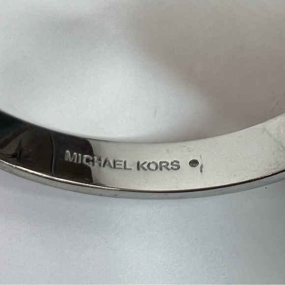 Michael Kors Silver Studded Bangle Bracelet with Crystal Accent - Picture 4 of 13
